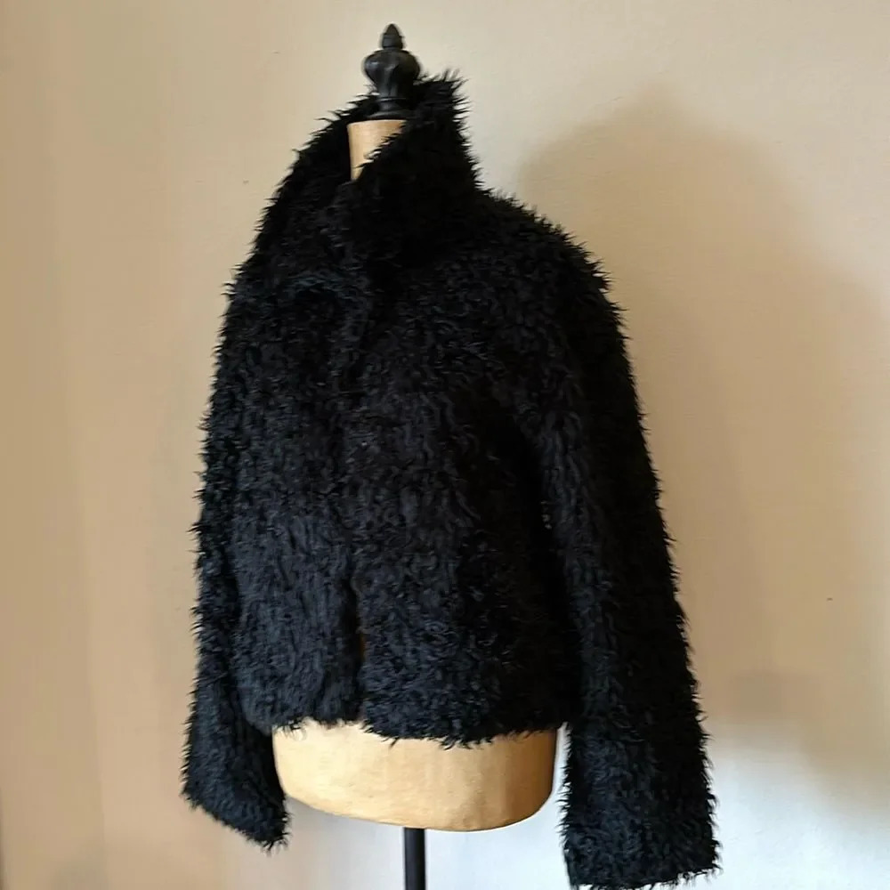 Johann C. Brun faux fur jacket sz 10 or Large purchased in Copenhagen Denmark